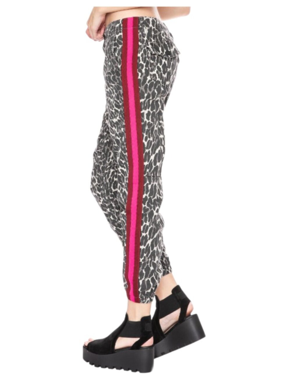 Mother Denim the No Zip Misfit Jeans Womens 24 Black Jungle Eyes Leopard Print